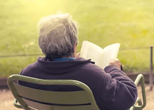 Reading in the garden